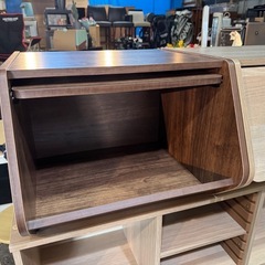 【美品】木目調 フラップ扉収納ボックス 2個セットの画像