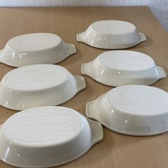  ★ 未使用 ★ グラタン 皿 食器 6枚 まとめて 電子レンジ 調理 徳島銀座 さくらぎの画像