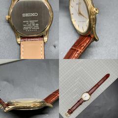 O367 可動 SEIKO セイコー 7N01-0DE0 腕時計 アナログ クオーツ 3針 ホワイト文字盤 社外レザーバンドの画像
