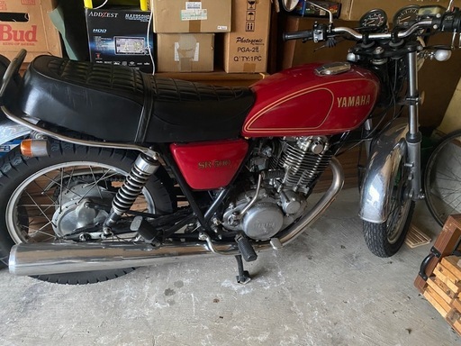 値下げ　ヤマハ　　SR400 マフラー　中古品　　当時物 ヤマハSR400 マフラーショート管中古品 (3R) 見附のヤマハの中古
