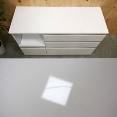 ≪zyt2497ジ≫ 美品 三幸ジャパン キッチンカウンター/食器棚 幅120cm ワークスII-120カウンター ホワイト 2024年製 中古家具/宮城県仙台市 71005-13の画像