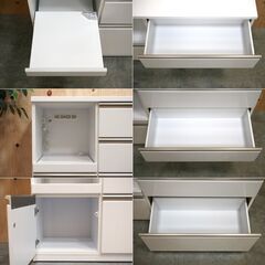 ≪zyt2497ジ≫ 美品 三幸ジャパン キッチンカウンター/食器棚 幅120cm ワークスII-120カウンター ホワイト 2024年製 中古家具/宮城県仙台市 71005-13の画像