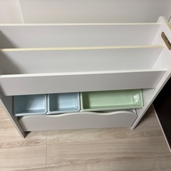 絵本＆ おもちゃ収納ラック　キャスター付きワゴンの画像