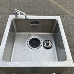 中古　1槽シンク　600X600X790～　蛇口付　流し台　厨房　手洗い 愛知県 一宮市 名古屋 稲沢 江南 岩倉 岐阜 羽島 各務ヶ原 三重 愛知 グッドプライス一宮の画像