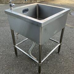 中古　1槽シンク　600X600X790～　蛇口付　流し台　厨房　手洗い 愛知県 一宮市 名古屋 稲沢 江南 岩倉 岐阜 羽島 各務ヶ原 三重 愛知 グッドプライス一宮の画像