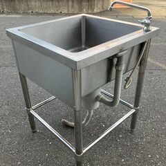 中古　1槽シンク　600X600X790～　蛇口付　流し台　厨房　手洗い 愛知県 一宮市 名古屋 稲沢 江南 岩倉 岐阜 羽島 各務ヶ原 三重 愛知 グッドプライス一宮の画像