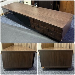 テレビ台　幅160cm　40〜60型用　ウォールナット柄の画像