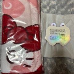 サンリオ　パンダハローキティ　キラもこリボン毛布（全1種）①の画像