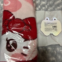 サンリオ　パンダハローキティ　キラもこリボン毛布（全1種）②の画像