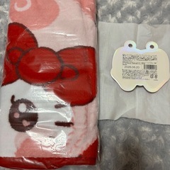 サンリオ　パンダハローキティ　キラもこリボン毛布（全1種）③の画像