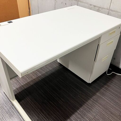事務机 9900円！ 片袖 3段引出し ホワイト 従業員が増えたらコレ♪　【UP!s】