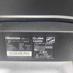 【中古】Hisenes　ハイセンス　液晶テレビ　40A４N　2024年製　40V型　動作確認済　の画像