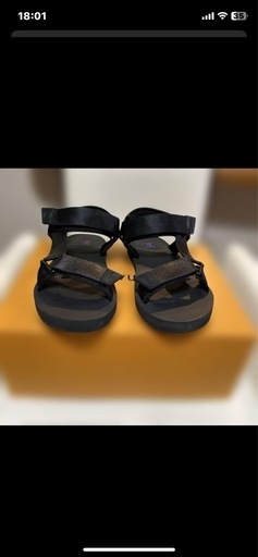 ルイヴィトン　パナマライン　サンダル　LV 8ブラック