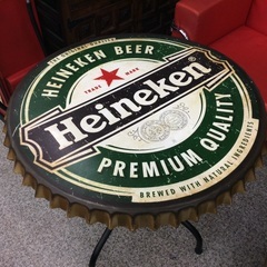 【ボトルキャップ型テーブル】ボトルキャップ型　Heineken　ハイネケン ダイニングテーブル 食卓テーブル　リビングテーブル　テーブルの画像