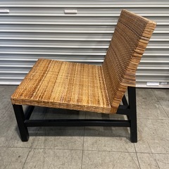 ラタン 椅子 ローチェア 木製 アジアンデザイン イス　椅子の画像