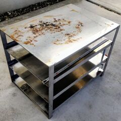 🍓 スチール製３段作業台／調理台／朝採り野菜果物／焼き肉パーティー／part２       の画像