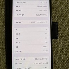 iPhone16pro 256GB ホワイトの画像