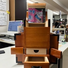 ロ 2510-188 木製 小物入れ キズ 汚れあり 中古の画像