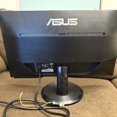 ASUSのモニター（25インチ、電源ケーブル付き）の画像