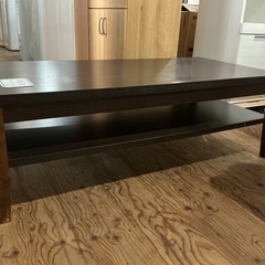 センターテーブル🤎ニトリ木製ローテーブルダイニングテーブルコーヒーテーブル幅120.5cm奥行き60.3cm高さ44.4cm茶色ブラウンの画像