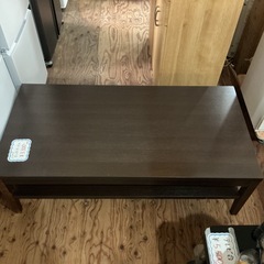 センターテーブル🤎ニトリ木製ローテーブルダイニングテーブルコーヒーテーブル幅120.5cm奥行き60.3cm高さ44.4cm茶色ブラウンの画像