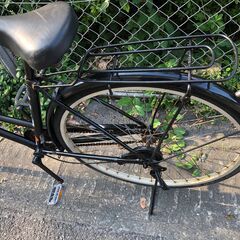 リサイクルショップどりーむ鹿大前店　No.475　黒色　27インチ　ライト付き　前カゴ　鍵なし　シティサイクルの画像