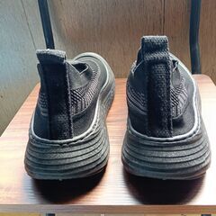 新品 25.5cm メンズ スニーカー ブラック 厚底 シューズ 普段着 識別番号:【N407-S】の画像