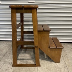 木製 踏み台 脚立 椅子 台 収納式の画像