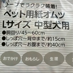 ペット用紙オムツＬ（中型犬用）の画像