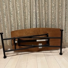 富士貿易　昇降式テーブル　ブラウン×黒の画像