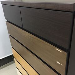  25109  6段7杯チェスト　幅90cm　おしゃれタンス サンウッディ   ◆大阪市内・東大阪市他 6,000円以上ご購入で無料配達いたします！◆ ※高槻・枚方方面◆西宮・尼崎方面◆生駒方面　それぞれ条件付き無料配送あり！            の画像