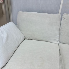 収納付き2人がけソファ　グレーの画像