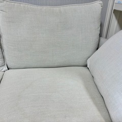 収納付き2人がけソファ　グレーの画像