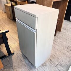 ニトリ 2分別ゴミ箱 家具調ダストボックス ペールカウンター 木製 引出し付き白 ホワイト 横幅47cm奥行35.5cm高さ85cm★買取帝国 志木店の画像