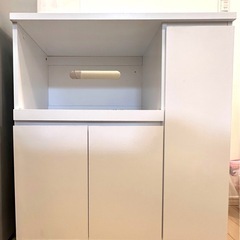 LOWYA キッチンカウンター ミドルタイプ スライド収納付き コンセント付きの画像