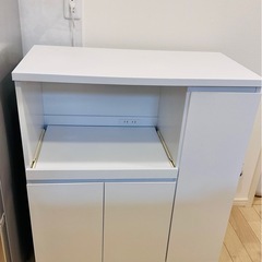 LOWYA キッチンカウンター ミドルタイプ スライド収納付き コンセント付きの画像