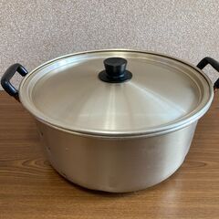 【中古/長期保管品】■アルミ製大鍋■内径36㎝■イベント用に！■詳細不明■の画像