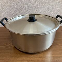 【中古/長期保管品】■アルミ製大鍋■内径36㎝■イベント用に！■詳細不明■の画像