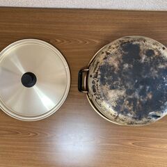 【中古/長期保管品】■アルミ製大鍋■内径36㎝■イベント用に！■詳細不明■の画像