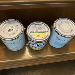 塗料ペンキ　ニス　白　水色　の画像