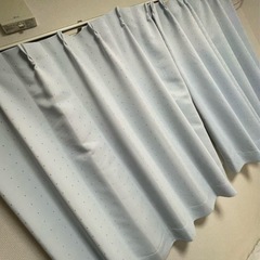 NITORI 水色 ドット模様 カーテン　2組4セットの画像