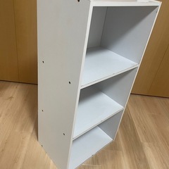【カラーボックス3段】木製　オープン収容棚　の画像