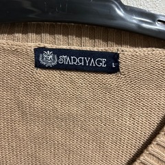 Vネック セーター ニット ベージュLの画像