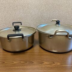 【中古/長期保管品/お引取限定】■アルミ製鍋■28㎝サイズ＋26㎝サイズ■2点セット■の画像