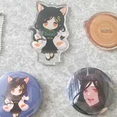 白雪巴 にじさんじ DMMスクラッチ第三弾 アクリルスタンドキーホルダー＆缶バッジ２種類セット 未開封の画像