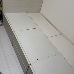 すのこシングルフラットヘッドボードチェストベッドセットの画像
