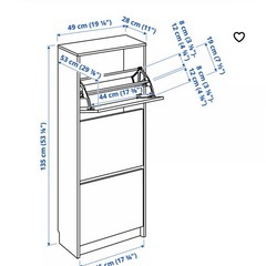 ikea(イケア)BISSA3段靴箱の画像