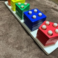 【未使用】知育玩具　棒通し　型はめパズル　モンテッソーリ　幼児の画像