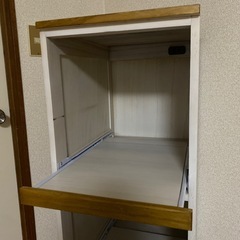 天然木スリムキッチンラックの画像