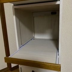 天然木スリムキッチンラックの画像